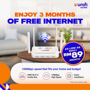 FREE Unifi Home Fibre For 3 Months!