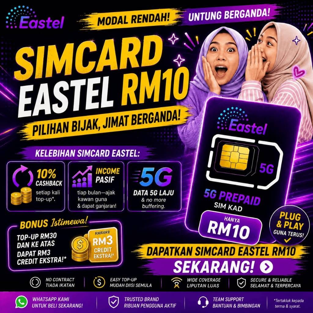 Simkad Eastel 5G Internet Laju!